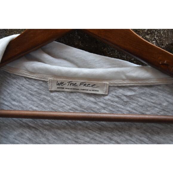 We The Free by Free People White Linen Cotton Collared V-Neck Top – Size M - Picture 4 of 5